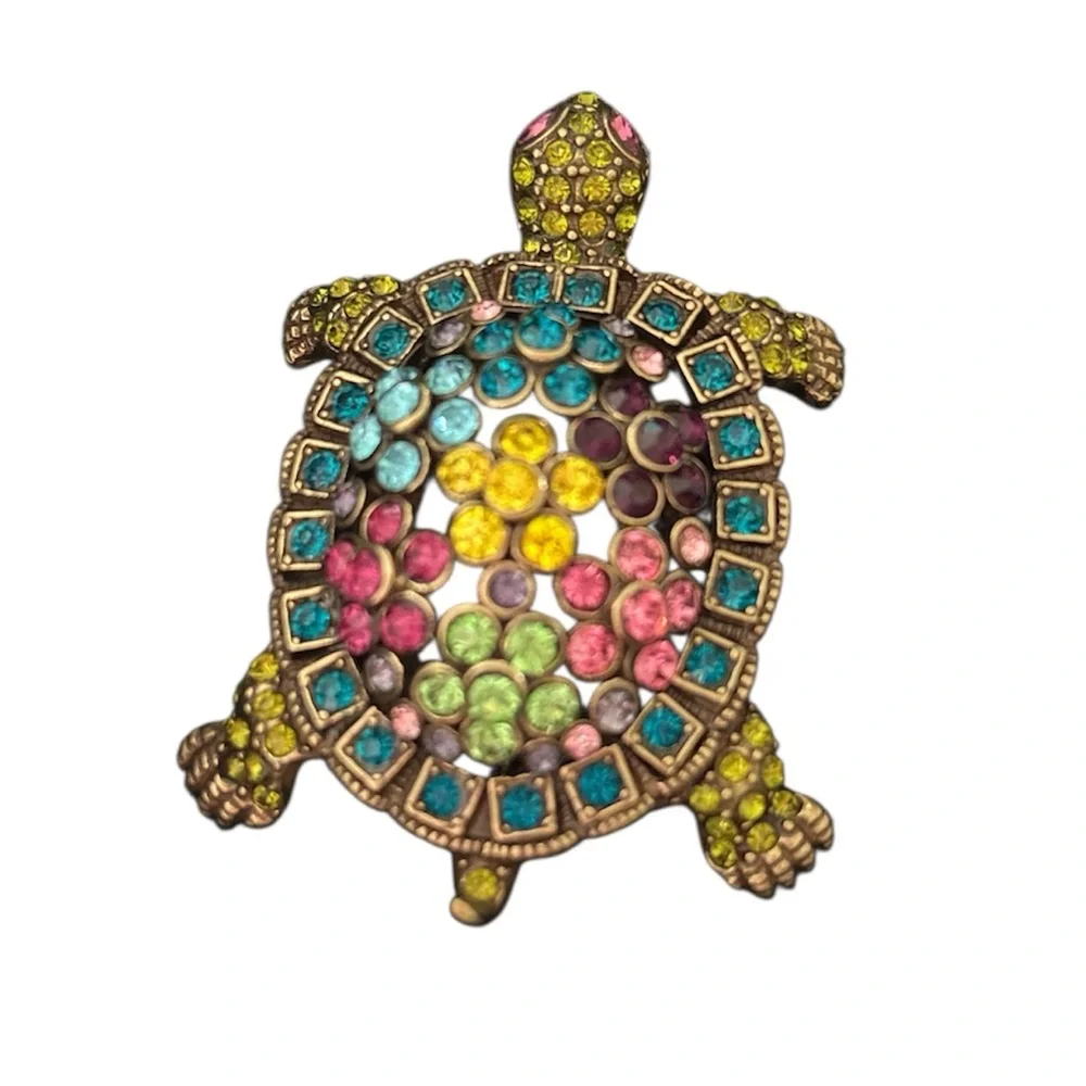 Heidi Daus Jeweled Brooch Set - Dragonfly, Turtle & Frog - Picture 3 of 8